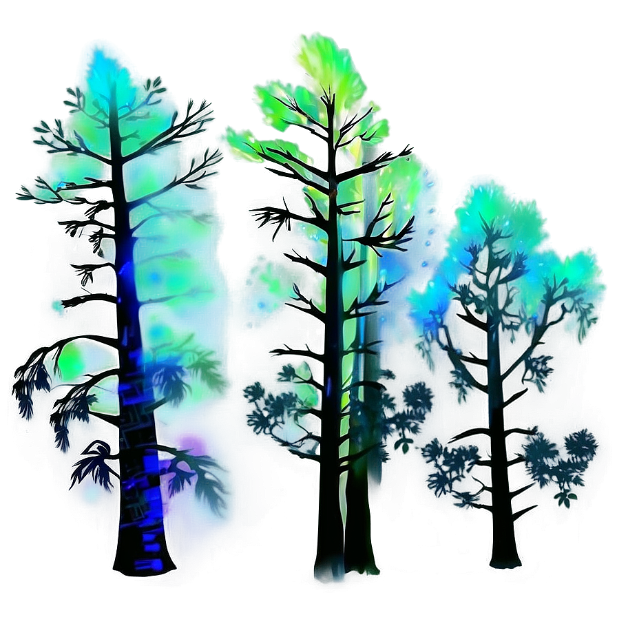 Mystical Aurora Trees Png 78 PNG Image