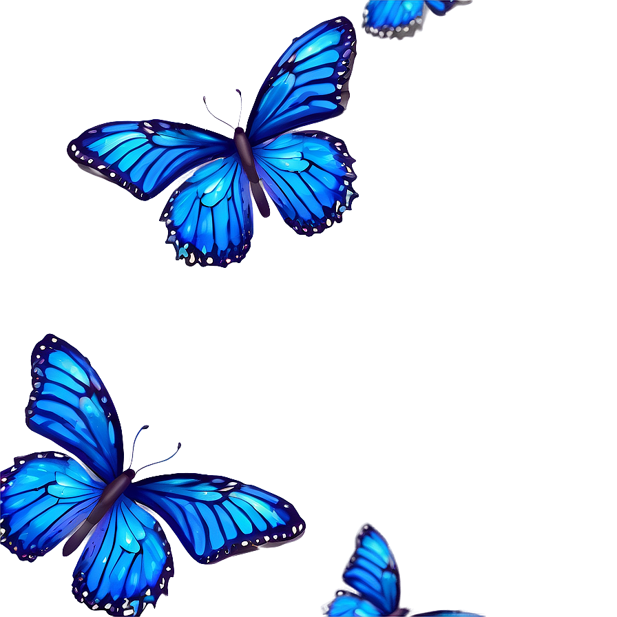 Mystical Blue Butterflies Png Tvd46 PNG Image