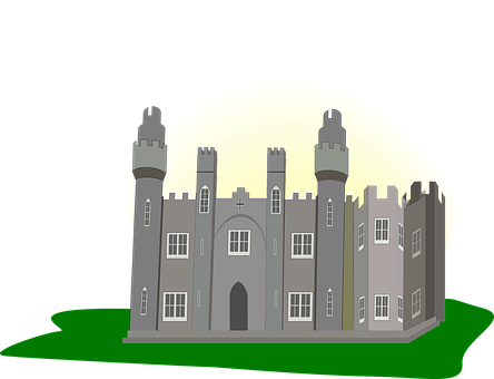 Mystical Castle Night Illustration PNG Image