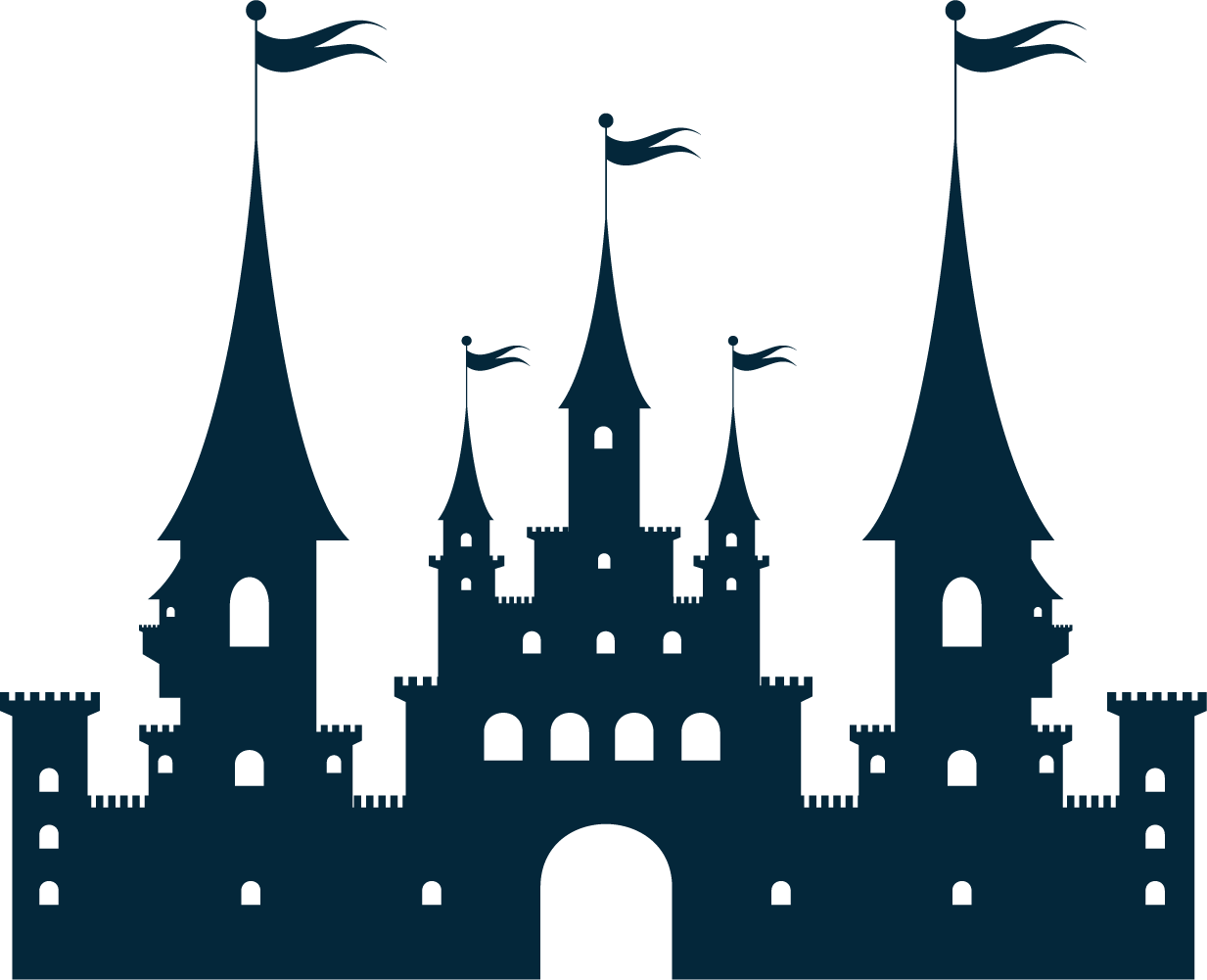 Mystical Castle Silhouette PNG Image