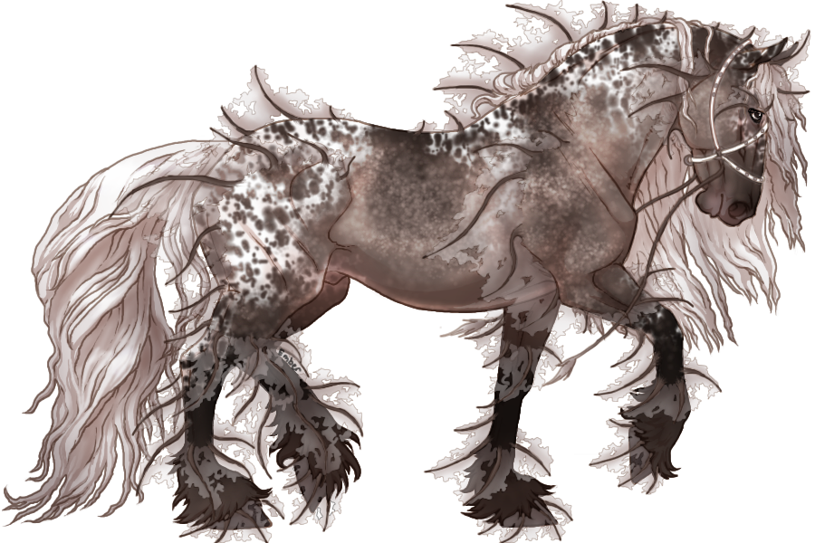 Mystical Dappled Horse Illustration PNG Image