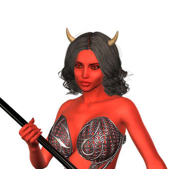 Mystical_ Demoness_ Portrait PNG Image