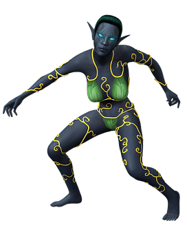 Mystical_ Elf_ Woman_ Pose PNG Image