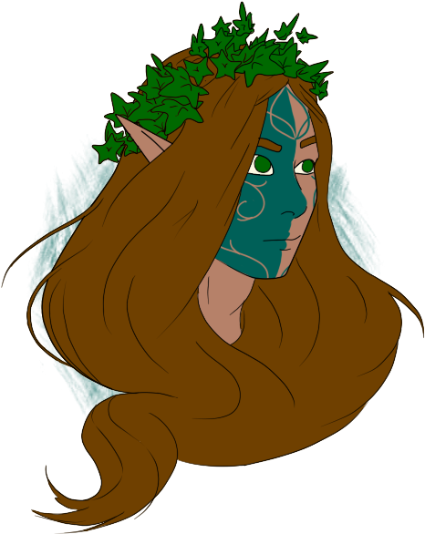 Mystical Forest Elf Portrait PNG Image