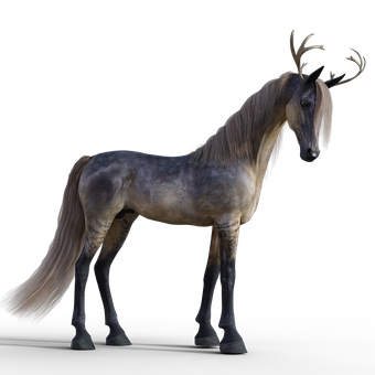 Mystical Horsewith Antlers PNG Image