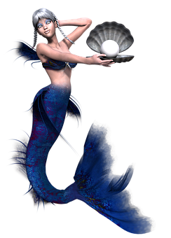 Mystical_ Mermaid_ Holding_ Pearl PNG Image