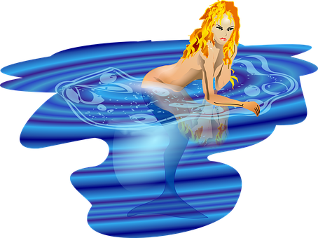 Mystical Mermaid Water Illusion PNG Image