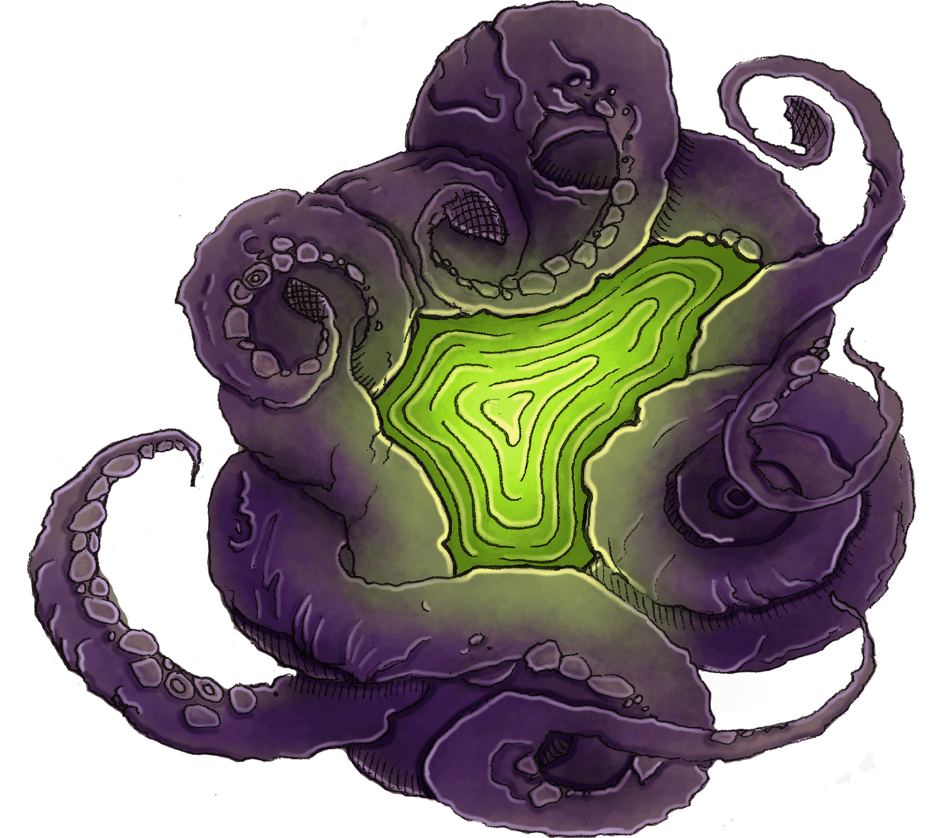 Mystical_ Octopus_ Energy_ Core_ Illustration.png PNG Image