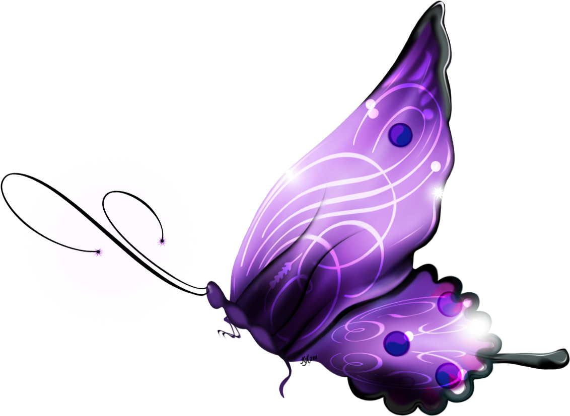 Mystical Purple Butterfly PNG Image