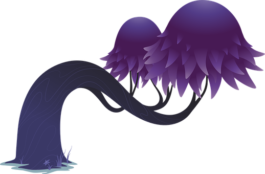 Mystical_ Purple_ Fungi_ Illustration PNG Image