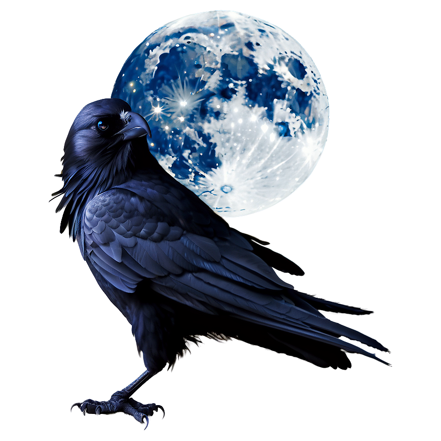 Mystical Raven In Moonlight Png Tvv PNG Image