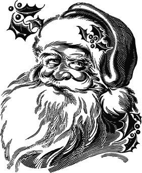 Mystical Santa Sketch PNG Image