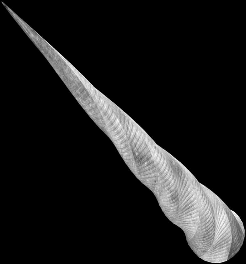 Mystical Unicorn Horn Blackand White PNG Image