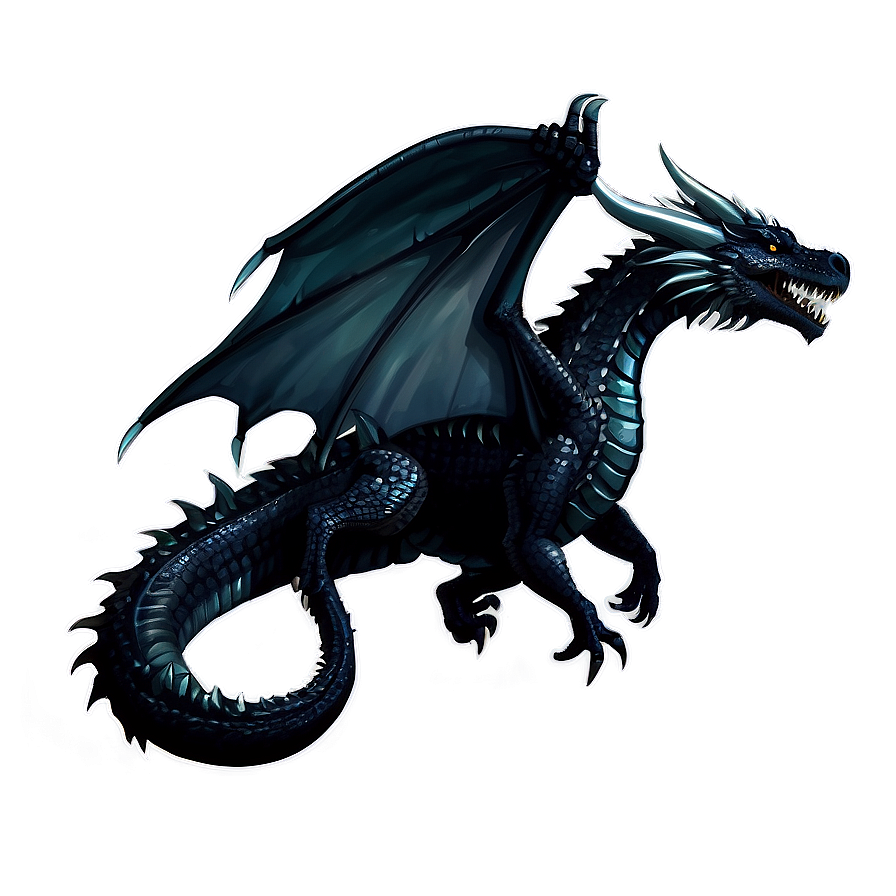 Mythical Black Dragon Png Tvu26 PNG Image