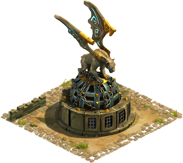 Mythical Creature Statueon Prison PNG Image