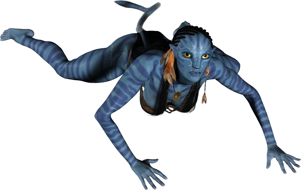 Na'vi_ Character_ Crouching_ Pose PNG Image