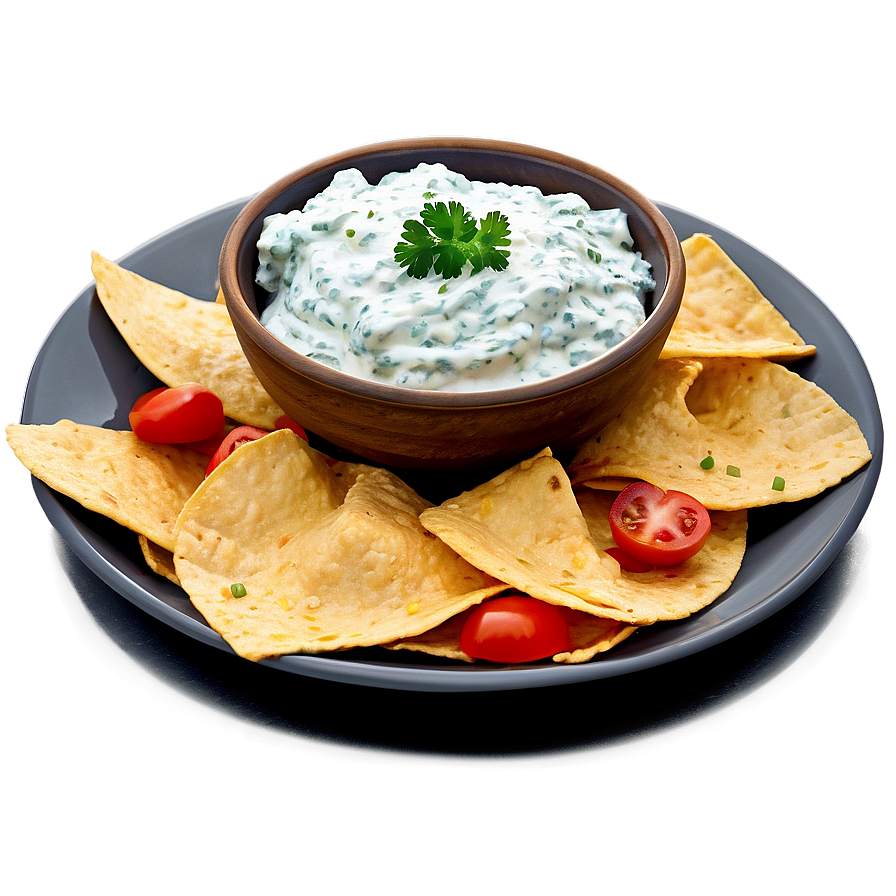 Nachos With Tzatziki Sauce Png 06122024 PNG Image