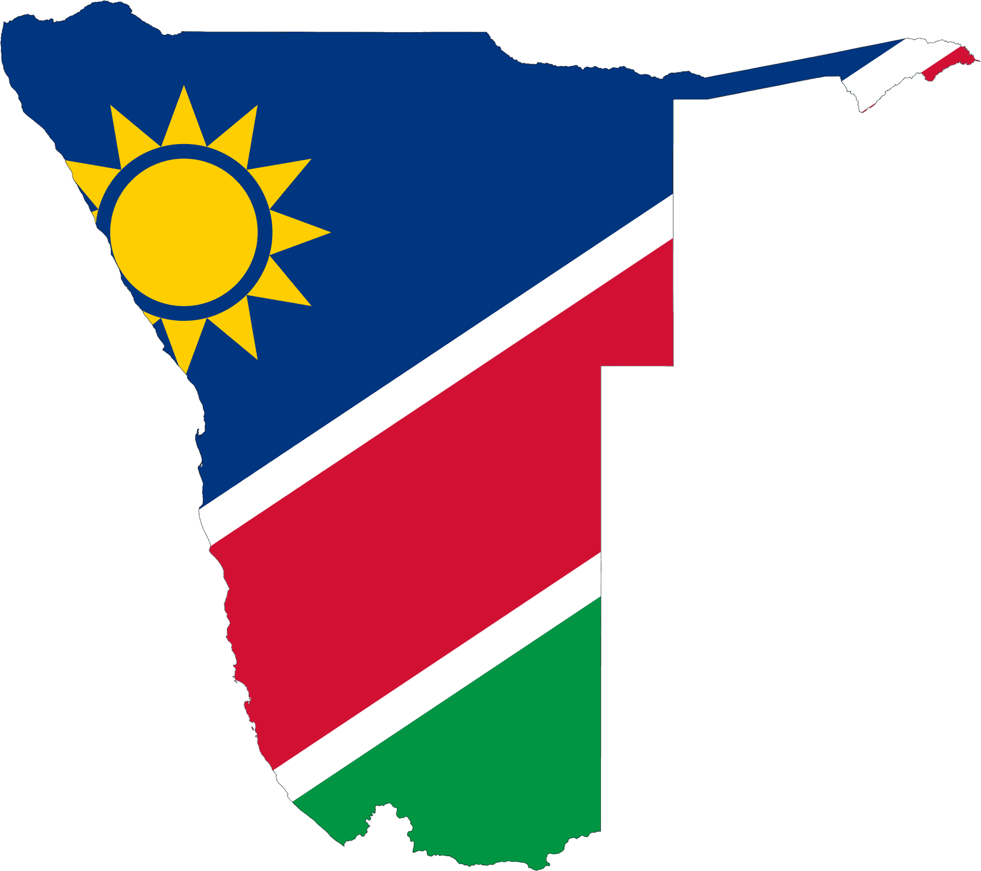 Namibia Map Outlinedwith Flag PNG Image