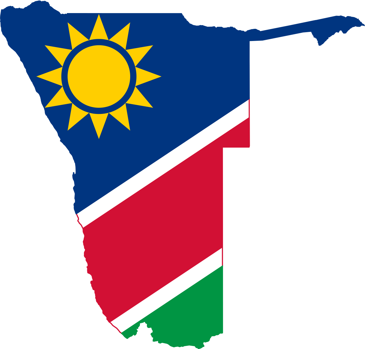 Namibia Map Outlinewith Flag PNG Image