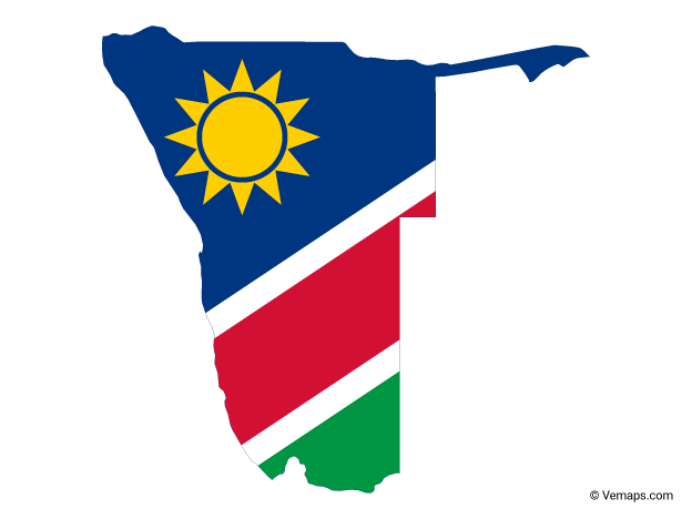 Namibia Mapwith Flag Overlay PNG Image