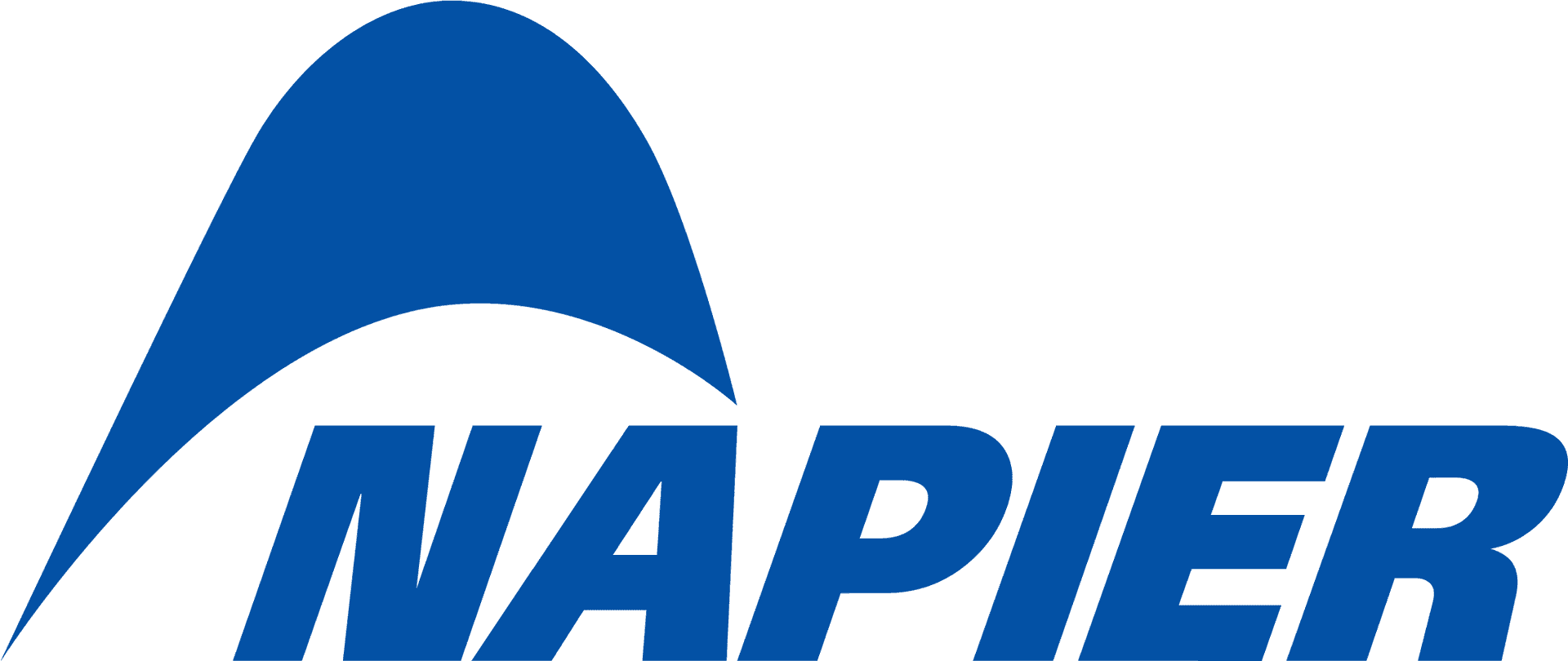 Napier Logo Blue Background PNG Image