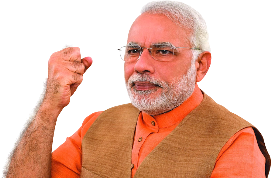 Narendra Modi Raised Fist Pose PNG Image