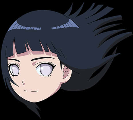 Naruto Anime Character Hinata Hyuga Portrait PNG Image