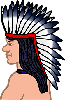 Native American Chief Profile Illustration PNG Image