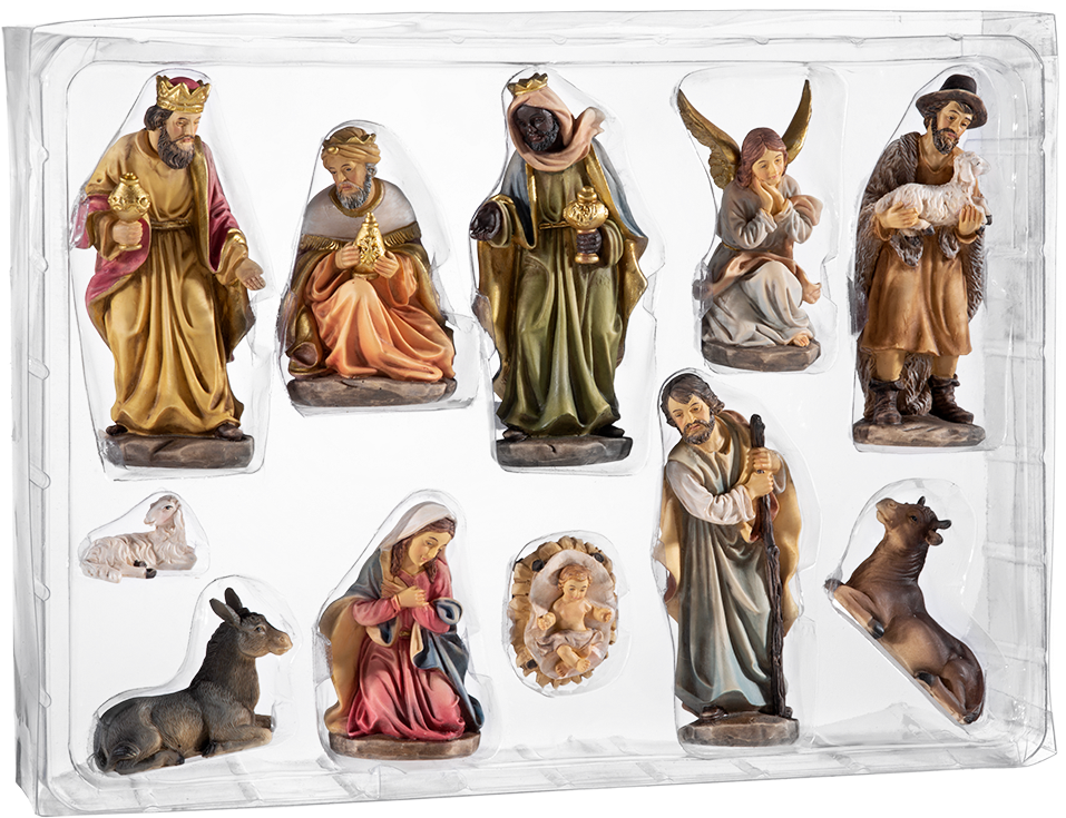 Nativity Scene Figurines Set PNG Image