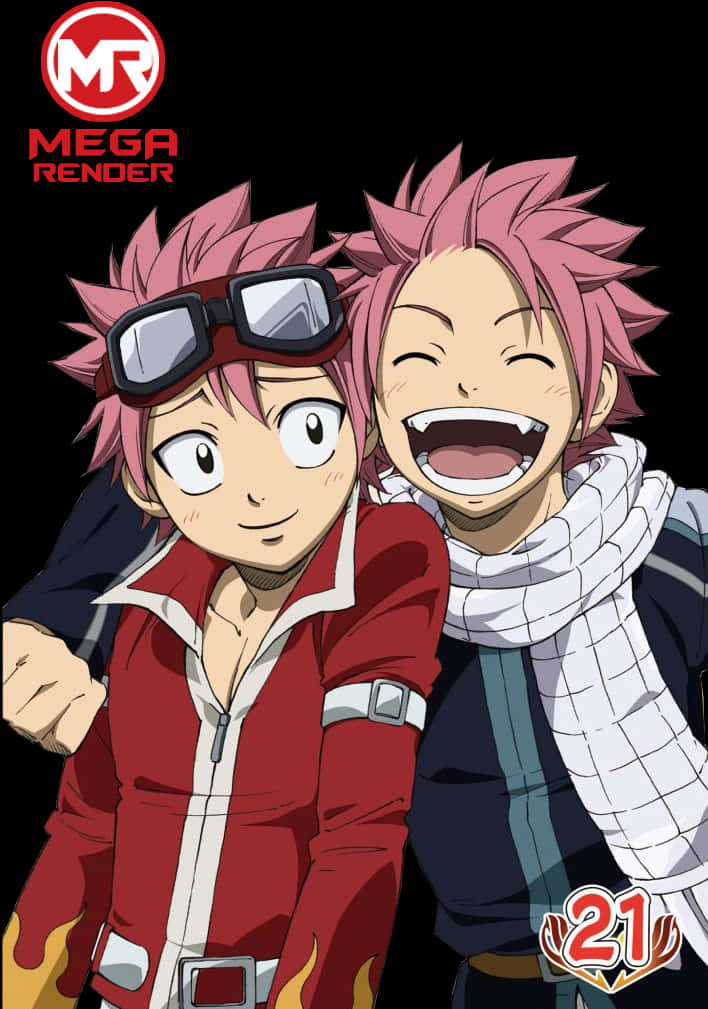 Natsuand Happy Fairy Tail Friends PNG Image