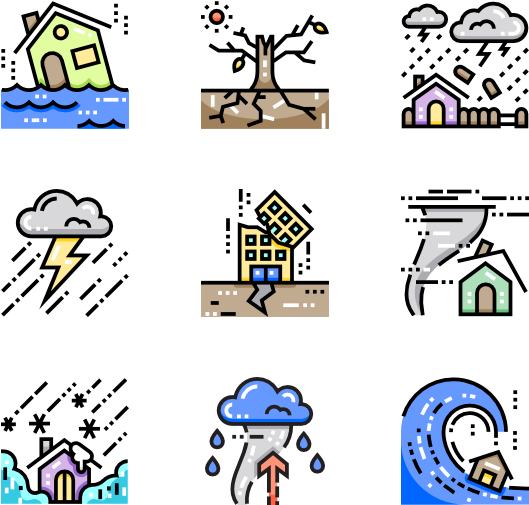 Natural_ Disasters_ Icon_ Set PNG Image