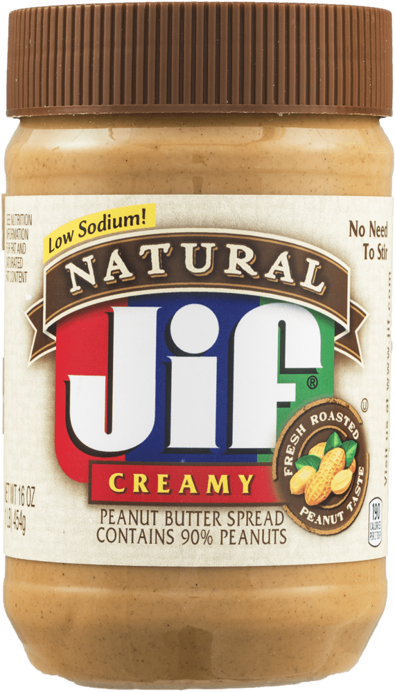 Natural Jif Creamy Peanut Butter Jar PNG Image