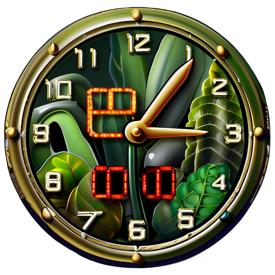 Nature Themed Clock Clipart Png Nqn97 PNG Image