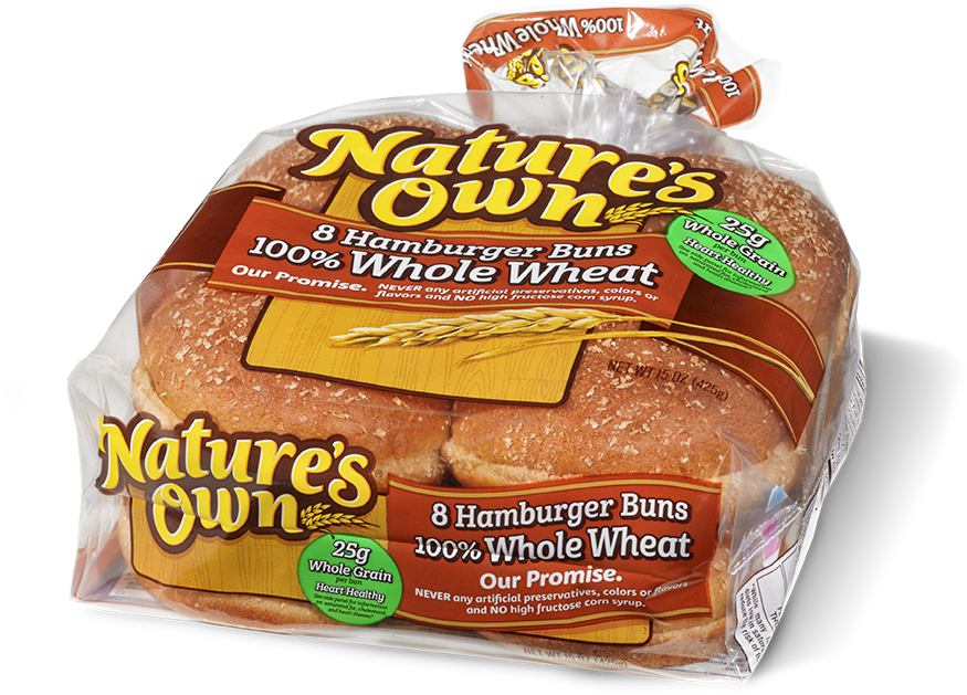 Natures Own Whole Wheat Hamburger Buns Package PNG Image