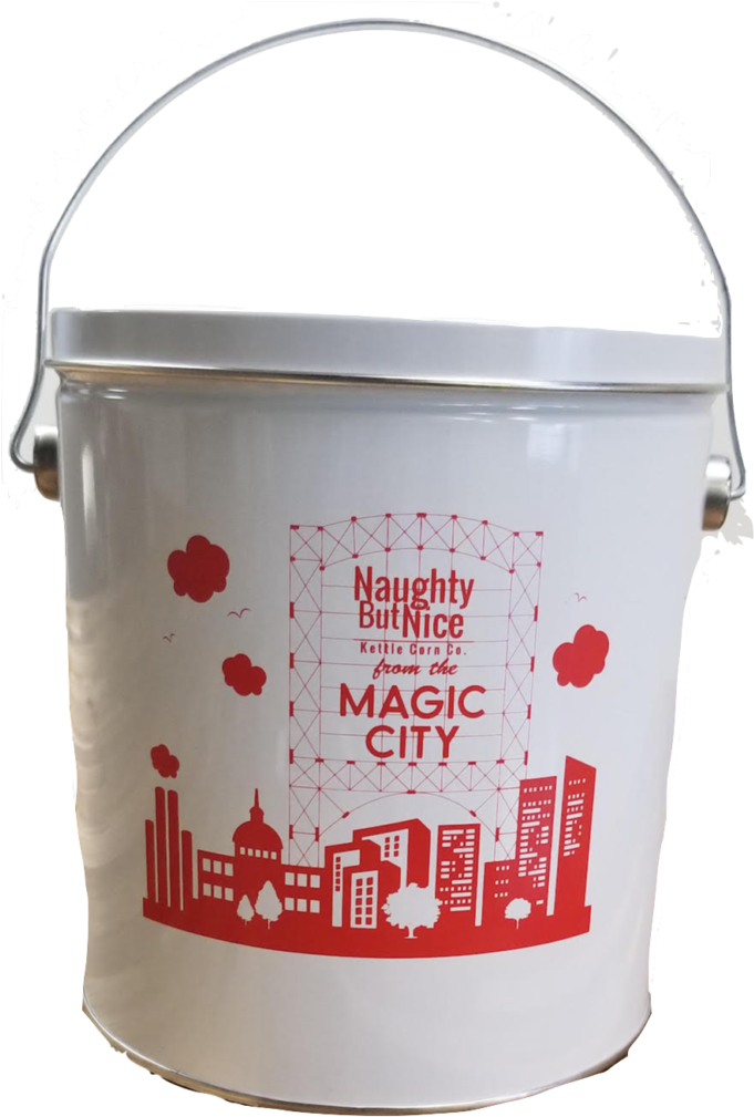 Naughty But Nice Kettle Corn Bucket PNG Image