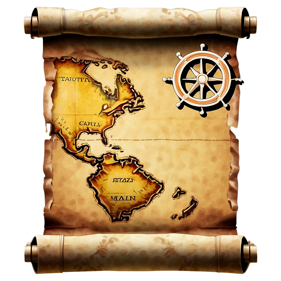 Nautical Map Scroll Paper Png Kol9 PNG Image