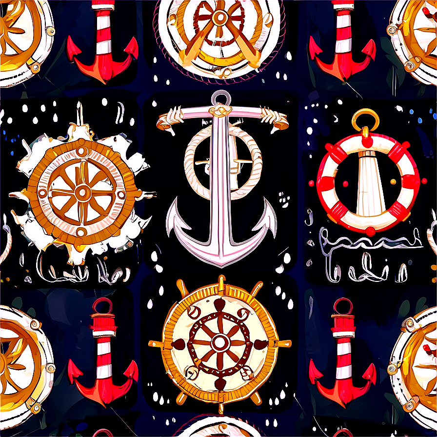 Nautical Seamless Pattern Png Rsw PNG Image