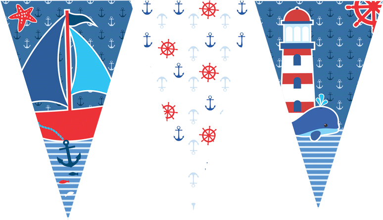 Nautical Themed Banner Design PNG Image