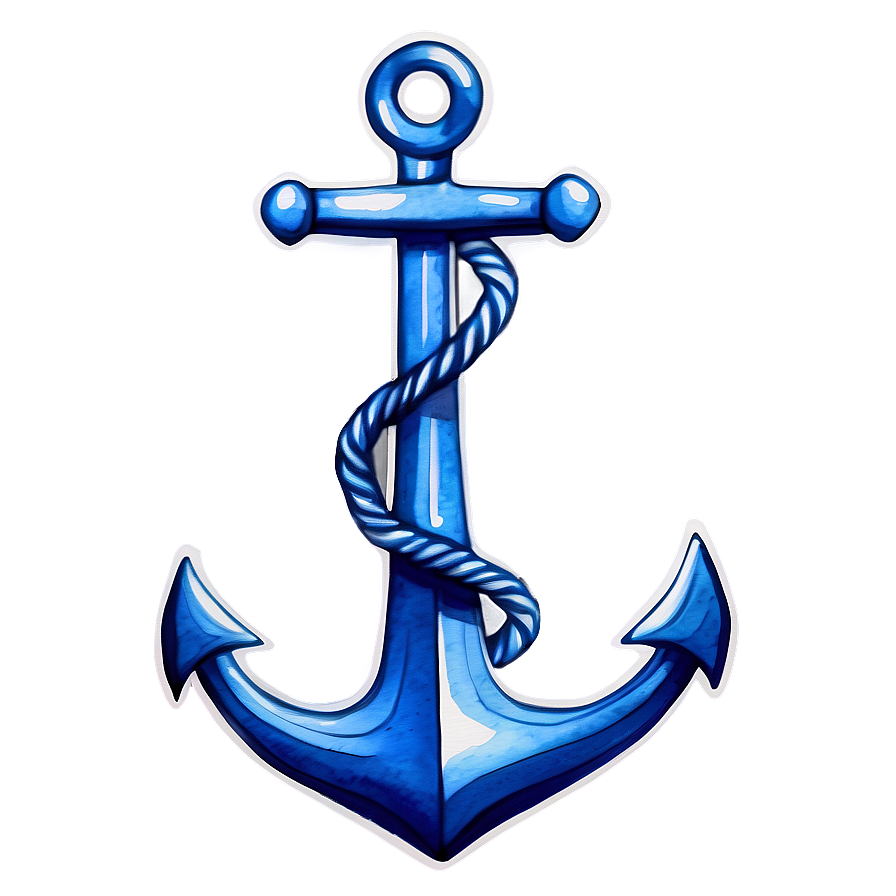 Navy Anchor In Watercolor Png Gxd PNG Image