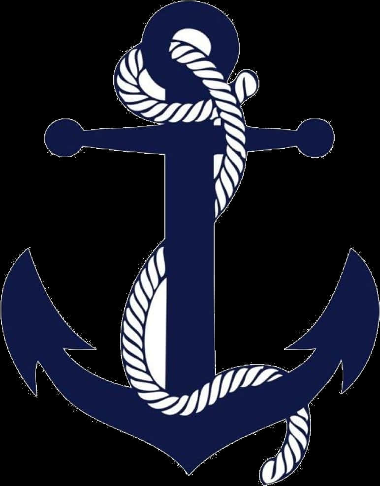 Navy Blue Anchor Graphic PNG Image