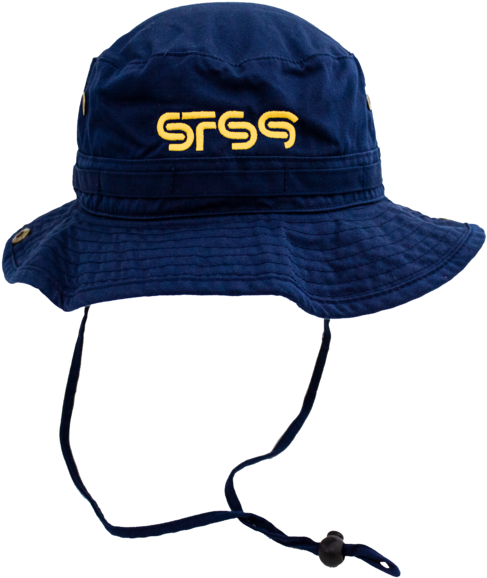 Navy Blue Bucket Hatwith Logo PNG Image