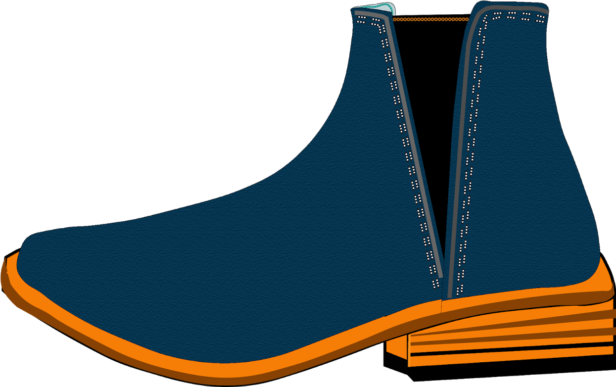 Navy Blue Chelsea Boots Illustration PNG Image