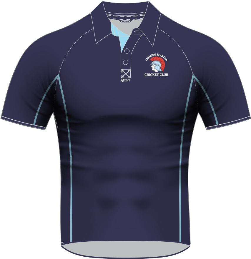 Navy Blue Cricket Club Polo Shirt Design PNG Image