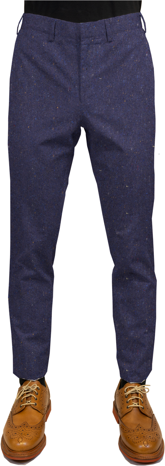 Navy Blue Dress Pantswith Brown Shoes PNG Image