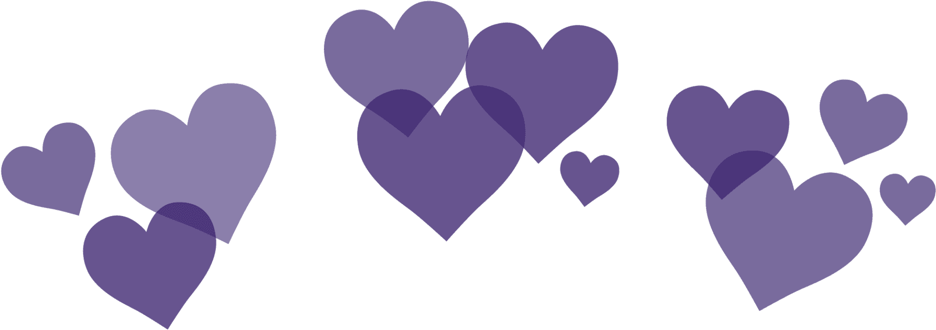 Navy Blue Hearts Transparent Background PNG Image