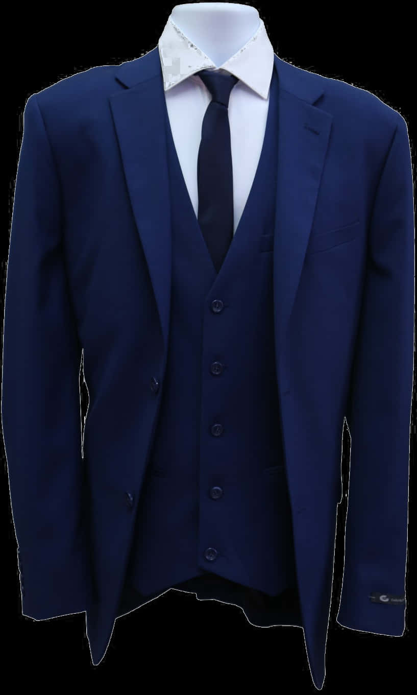 Navy Blue Suit Jacketand Vest PNG Image