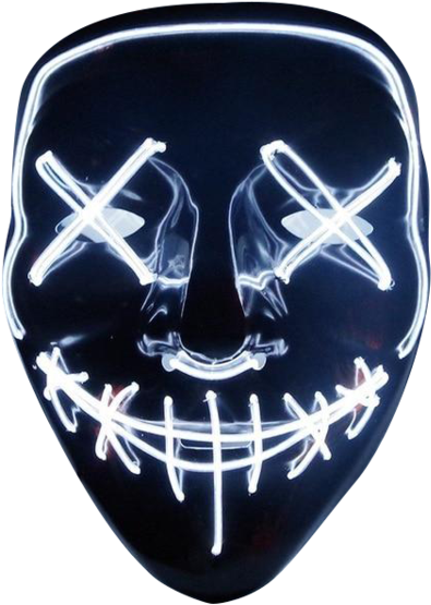 Neon Anonymous Mask PNG Image