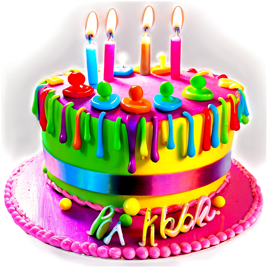 Neon Birthday Cake Png 81 PNG Image