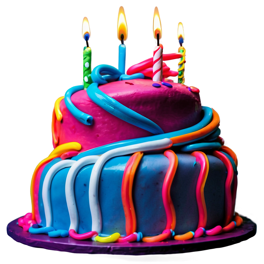 Neon Birthday Cake Png Jew PNG Image