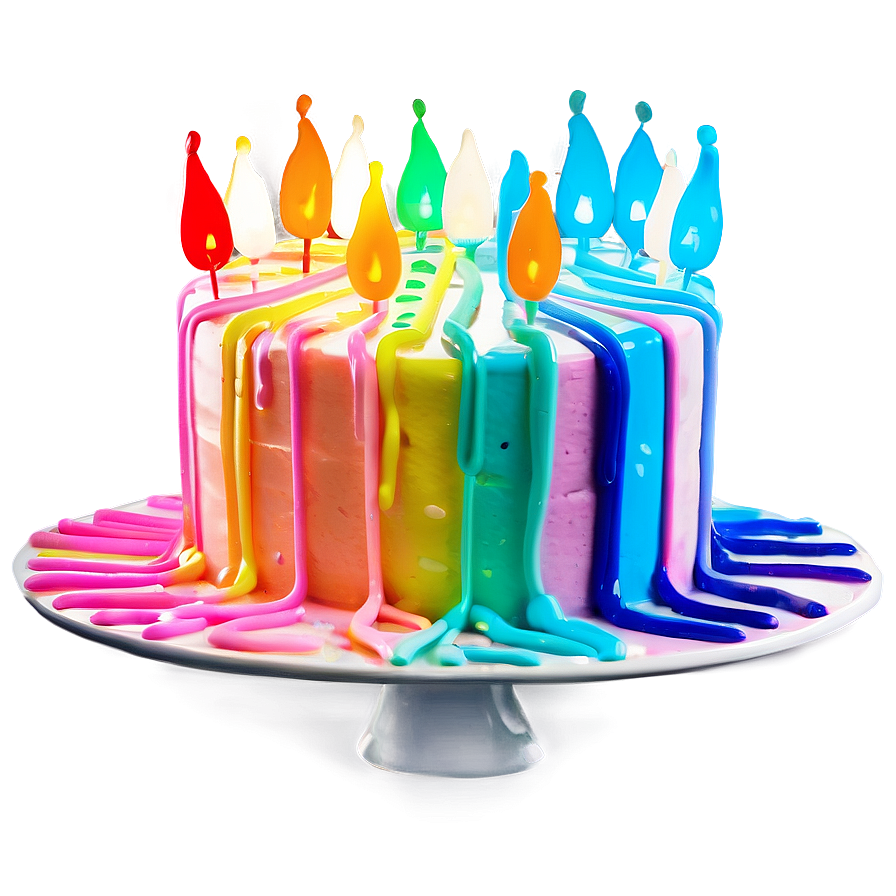 Neon Birthday Cake Png Mts25 PNG Image